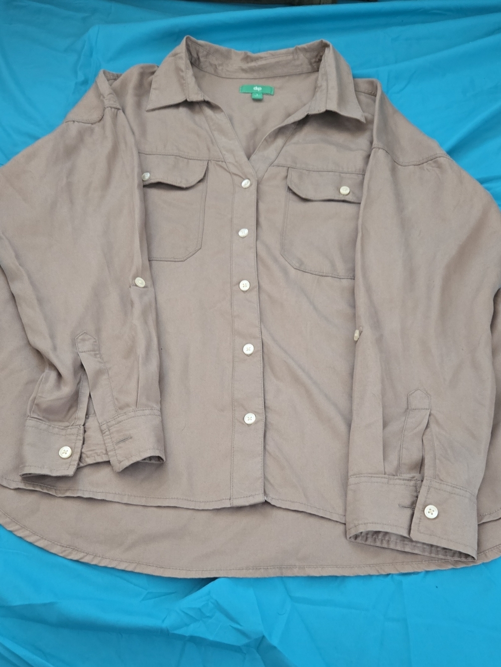 Dip Button-Front Casual Shirt in Taupe